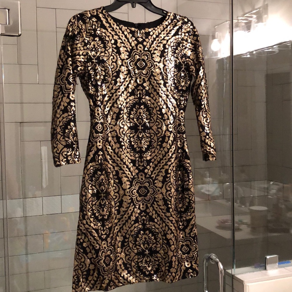 GIANNI BINI  blacks and gold dress